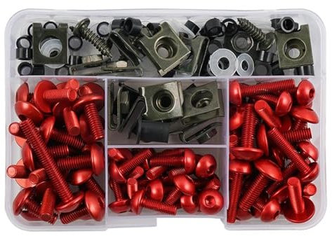 XWDPDNHHD Écrous et boulons Kit De Boulons Et Écrous De Carénage De Moto pour K&awasaki ZX6R ZX7R ZX9R ZX10R 12R 14R pour Versys 650 pour Ninja 650R 1000 Z750 Vis(Rouge)