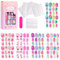 Kids Fake Nails - 120PCS Short Square Press On Nails Sets - Cute Children Cartoon False Nails Stickers With Glue - Stick On nails Tip Full Cover Fingernail Lovely Gift For Girls Nails Art Decoration