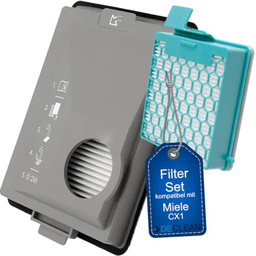 DeClean – Filter Set kompatibel mit Miele Boost CX1, inkl. HEPA- und Feinstaubfilter – Ersatzteil für Ihren Staubsauger