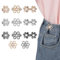 8 Paar Hosen Enger Machen Clip Hosenbund Enger Ohne Nähen Knopfspanner Hosen Taillenmieder aus Zinklegierung Blütenform Abnehmbare für Ohne Paar Hose Und Jeans Röcke (Gold, Silber, Schwarz)