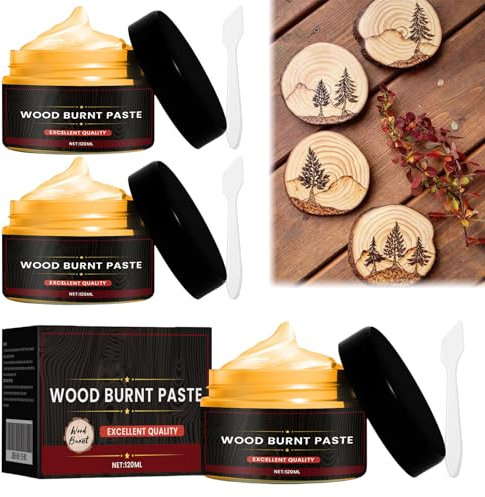 Holzbrennpaste,3 Stück Holzbrenngel zum Basteln,Zeichnen und Basteln,Hitze aktiviert Marker Paste für Holz brennen Paste,Erstellen Sie in wenigen Minuten wunderschöne Kunstwerke und DIY Handwerk,120ml