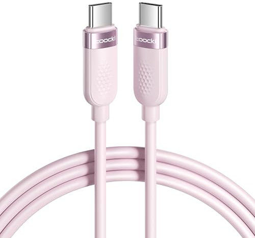 toocki Câbles USB C vers USB C 60W 2M, Charge Rapide PD 3.0 - Silicone Flexible Durable - Compatible avec iPhone 17 Pro Max/16/16 Pro Max/15 Série/Galaxy S25/S24/MacBook/Switch, Rose