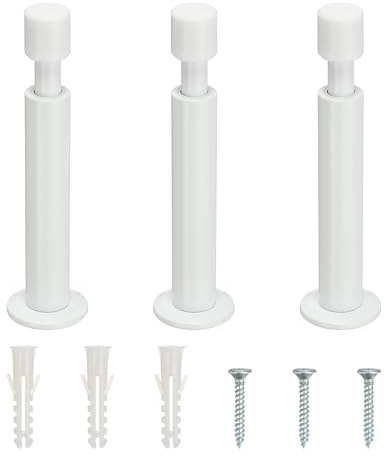 PATIKIL 3Pcs Doorstops,Aluminum Door Stop Metal Wall Protector,White | Doorstop Long Solid for Home Office Shopping Mall to Protect Wall Door