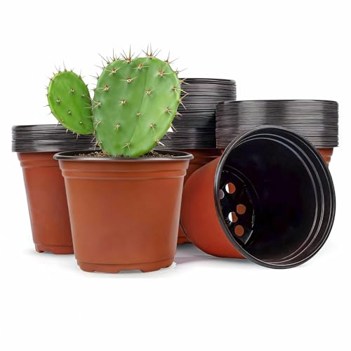 Yeqqzq Nursery Pots 101 PCS 4 Inch Plant Pots, Planting Pot for Plants Indoor Outdoor, Plastic Flower Pot for for Transplanting, Succulents, Cuttings, Seedlings