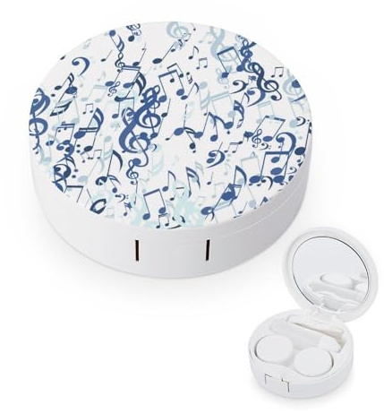 fkgvwo Contact Lens Case Blue Note Contact Lens Box Travel Kit Portable for Travel & Home