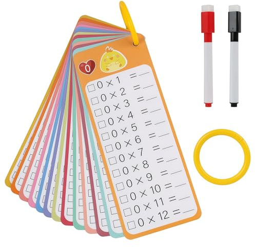 15 PCS 1x1 Lernkarten, Lernkarten für Kinder, Einmaleins Karten zum Rechnen Lernen, 1 mal 1 Lernen & Malreihen üben, Lernspiel zur Einschulung, Einmaleins üben ab 5 Jahren für Schule und Zuhause