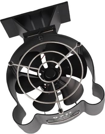 FTVOGUE Ventilateur de Poêle à Bois, Ventilateur de Cheminée Efficace en Aluminium, Conception à 6 Pales pour une Circulation Optimale de la Chaleur, Idéal pour les Cheminées et les Pavillons