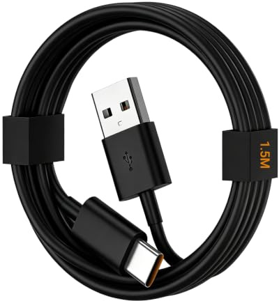 Cavo USB A a USB C Carplay, 1,5m Tipo C Rapido Carica Cavo per iPhone 17/16/15 Pro/Pro Max/Air/iPad, Samsung Galaxy S25 S24 S23 S22 Ultra, Huawei, Xiaomi, Cavi USB A a Type-C per Auto, Nero