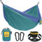 Wise Owl Outfitters Camping-Hängematte – Camping-Essentials, tragbare Hängematte mit Baumgurten, Doppel-Hängematte für draußen, Wandern und Reisen – Doppeltes Meergrün & Pazifikblau