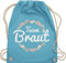 Turnbeutel Rucksack - JGA Junggesellenabschied Frauen - Team Braut Blumenkranz - Bride Crew - Unisize - Hellblau - hen party accessories brauttaschen jungesselnabschied bridemaid juterucksäcke