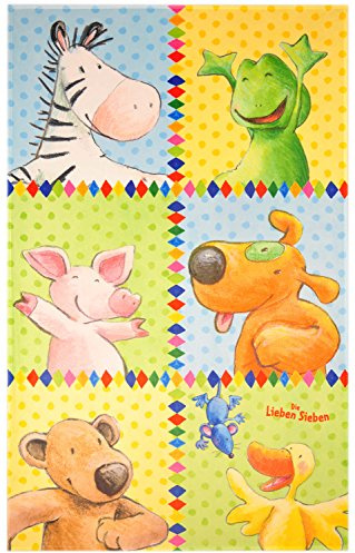 Die Lieben Sieben Kinderteppich Weich und Soft, 80x150 cm Farbe Bunt, Teppich mit Bildmotiv für Jungen und Mädchen, Kinderzimmer-Teppich Öko-Tex zertifiziert