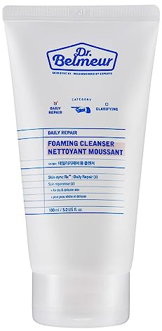 Dr. Belmeur Daily Repair Foaming Cleanser 150ml, Soothing Hydrating Foam Cleansing, Soft Abundant Bubble Gentle Gel-type Facewash, Skin-friendly Low-allergen Korean Beauty Korean Skincare