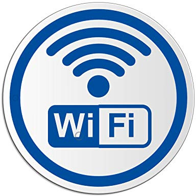 Señal Zona WiFi | Aluminio solvente y Resistente a los Rayos UV Ø 100 mm autoadhesivo