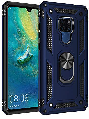 BestST Custodia per Huawei Mate 20X Cover, Heavy Duty Cover Hybrid Armor Hard Back Custodia Cover, Holster Kickstand [Antiurto] Custodia Paraurti Rugged Adatta per Huawei Mate 20X,Blu