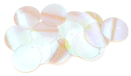 Vintageparts transparente Pailletten aus PVC irisierend 29mm 20 Stück Schmuck zum selber basteln und nähen