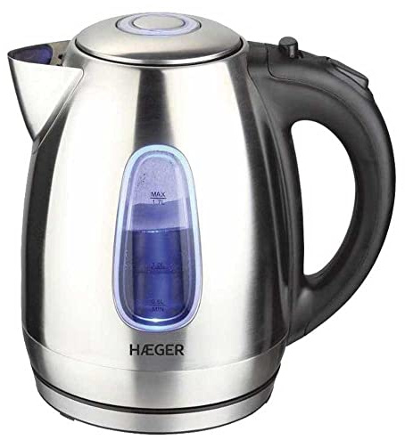 HAEGER MOLDAVIE EK-22S.027A- Hervidor electrico 1,7Litros, 2200W, sistema sin cables para mayor comodidad, lámpara indicadora de calefacción, protección contra el sobrecalentamiento