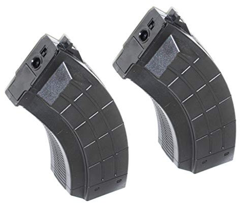 generica Airsoft Softair Battleaxe 2pcs 1000rd Flash Mag Hi-Cap Magazin für AK Serie AEG Schwarz