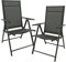 MaxxGarden Klappstuhl 2 Stuck - Schöner Gartenstühle - Gartenstuhl Hochlehner Verstellbar – Sitzmöbel Garten - Balkonstuhl klappbarer - Aluminium Gartensessel - 56x56x110 cm - Schwarz
