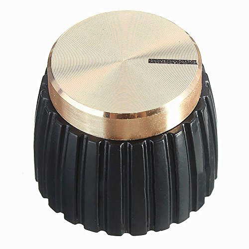 Fltaheroo 10x Guitar AMP Amplifier Knobs Push-on Black+Gold Cap for Marshall Amplifier