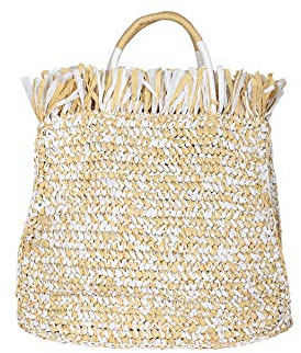 Becksöndergaard Mixa Falko Bag Bamboo/Beige - Henkeltasche/Shopper/Strandtasche Damen aus Papierstroh - Flechttasche - 32 x 40 cm