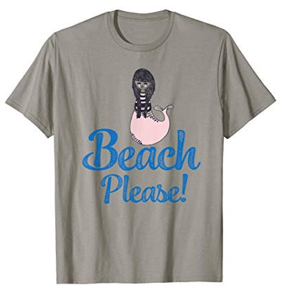 Meerjungfrau Spruch Beach Pleas Strand Meerjungfrau Flosse T-Shirt