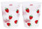 Sizikato - Set di 2 bicchieri in vetro trasparente, 325 ml, motivo fragola