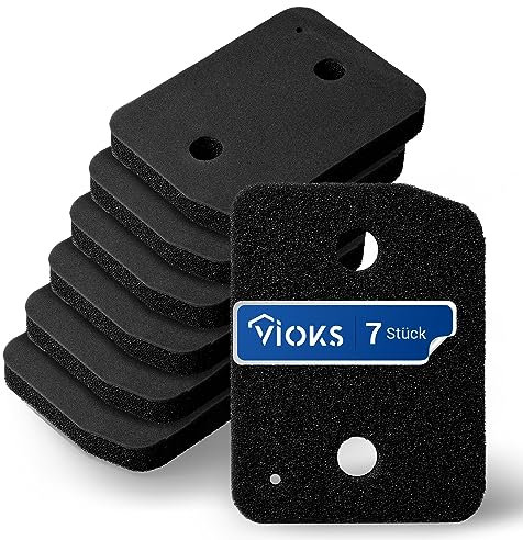VIOKS Miele 9164761 - Set di 7 filtri in gommapiuma, 207 x 155 mm, ricambio per asciugatrice 9164761 Miele