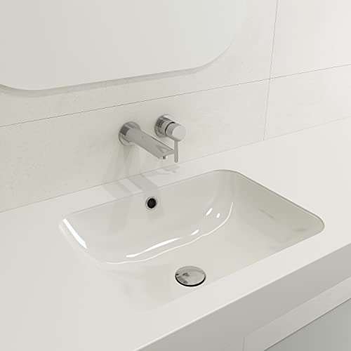 BOCCHI Scala Undermount Sink Fireclay 21.75 in. with Overflow in White