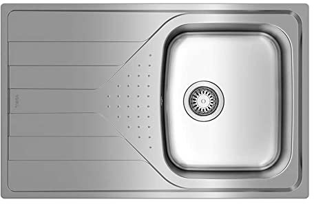 Teka | Fregadero encastrado de acero inoxidable dos cubetas y un escurridor reversible | TEKAWAY UNIVERSE 45 T-XP 1C 1E REV | Acero Inoxidable | 79 x 50 x 17
