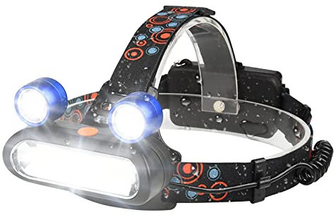 Linterna Frontal LED Recargable Lámpara frontal LED 4 modos 500 lm Faro recargable por USB Lámpara frontal resistente al agua IPX5 para camping, senderismo, running, pesca, footing