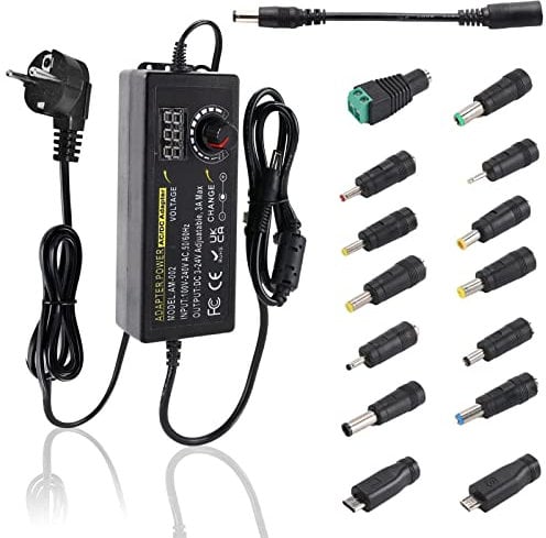 Universal Netzteil 3V-24V 3A 9W-72W Einstellbares Netzteil AC/DC Netzteiladapter 100V-240V AC zu DC mit 14 pcs Adapter Stecker für Haushaltsgeräte LED Beleuchtung,DVD,TFT Monitor und Lautsprecher usw