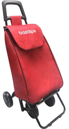 Bastilipo - Bastilipo - Alex Rosso BERMELLON - Carrello della spesa 4 Ruote Pieghevole con capacità di 37 litri
