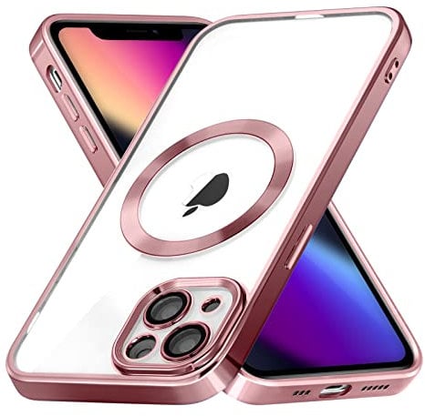 ZCDAYE Case for iPhone 13 Pro Max, Phone Case Compatible with wireless charging, Edge Electroplated Transparent Soft TPU Case Cover for iPhone 13 Pro Max (6.7 inches) - Rose Gold