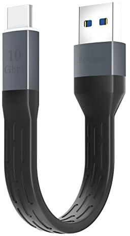 Short USB C Cable,5inch USB to USB C Fast Charger Cable,10Gbps High Speed USB 3.1 Gen 2 Cable Compatible with Quest Link, SSD, Power Bank, Charging Station, Android Auto, etc. (1Pack)