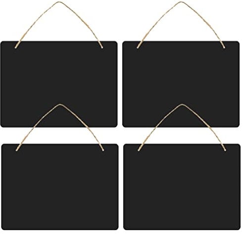FOMIYES Wohnkultur H?ngende Dekorative Kreidetafel 4 Pcs Wandh? - Tafelschilder Holzhalkplatten Doppelseitige Blackboard mit Hanfseil für Heimküchendekor 9. 06X6. 69In () Küchentafel Groß