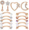 Kakonia 14stk Rook Daith Piercing Schmuck 16G Chirurgenstahl 8mm Curved Langhantel Augenbrauen Piercing Helix Tragus Snug Lip Bauchnabel Piercing Banane Herz Mond Piercing Ohr für Damen Herren