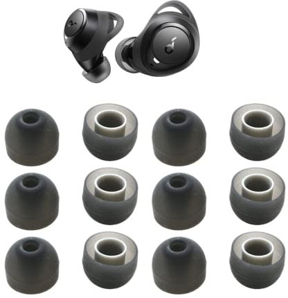 Replacement 6 Pair Medium Size Eartips for Soundcore by Anker Life A1 True Wireless Earbuds
