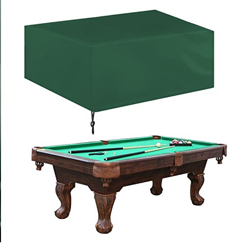 235 X 135 X20 cm Billardtisch Abdeckung, wasserdichte Abdeckung Vollschutz Wetterbeständige Terrassenmöbel Abdeckungen UV-beständige Abdeckungen Winterfeste Outdoor,mit Kordelzug (Grün)