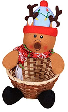 MAQUE Christmas Candy Dish, Christmas Sugar Bowl, Santa Storage Basket, Tabletop Candy Basket, Xmas Decor For Kid Holiday Table Desk Decor Gift