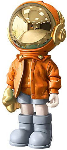 Dosker Astronautenstatuen, Raumfahrer, Skulptur, Polyresin, Kunst, Geschenke, orangefarbene Figur, Raumdekoration für Männer, Zuhause und Handwerk, Schreibtischzubehör, Tischdekoration, Wohnzimmer,