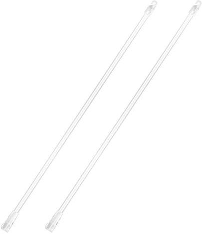 Ganquer 2 Pack 17 Inch Blind Wand, Vertical Blinds Opener, Tilt Wand Replacement, Clear Acrylic Rod with Hook and Grip, Universal Design, Durable