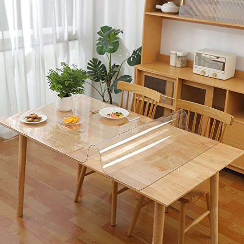 Eralove Tischfolie transparent 3 mm, Durchsichtige tischdecke 90 x 160cm | PVC Tischdecke transparent, geruchsneutral, wasserdicht, robust, pflegeleicht, Schutz für Möbel, Küche, Esszimmer