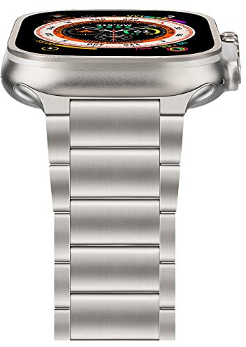TRUMiRR 49mm 46mm 45mm 44mm 42mm(Serie 3 2 1) Kompatibel mit Apple Watch Titan Armband, Edelstahl Gliederarmband Ersatzarmbänder Geeignet für iWatch Ultra 2/Ultra, Series 10/9/8/7/6/5/4/3/2/1/SE
