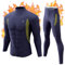 CL convallaria Thermounterwäsche Herren Funktionsunterwäsche Skiunterwäsche Atmungsaktiv Innenfleece Thermo Unterwäsche Set Weich Thermounterhemd Thermounterhose für Männer, Rollkragen, Marineblau