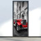 Rotes Retro-Auto Türaufkleber Türtapete Selbstklebend 3D Türposter Fototapete Türfolie Poster 90 X 200 Cm Wasserdichte Abnehmbare Türtapete Innentür Schlafzimmer Küche Bad Home Deko