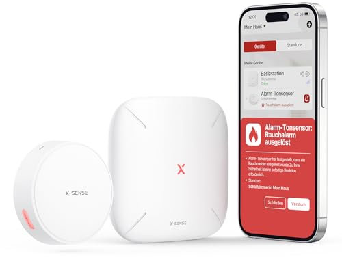 X-Sense Listener pour Les Détecteurs de Fumée et de Monoxyde de Carbone, Alertes Gratuites en Temps Réelle, Fonctionne avec la Station de Base SBS50 (Incluse), SAL11