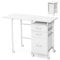 COSTWAY Folding Computer Desk, 2-In-1 Mobile PC Laptop Table with Rolling Wheels and 3 Drawers, Space Saving Home Office Workstation Study Writing Desk, 105x50x75cm (White)