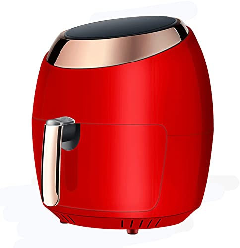 Freidora de aire multifunción 7 teclas táctiles preestablecidas de cocción 12 recetas recomendadas Freidora de aire 7.4QT Horno eléctrico Olla doble, baja en grasa/calor bajo (color: rojo) vision