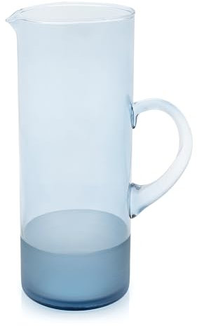 Jarra de cristal con base mate, color azul marino, capacidad 1,4 l, lavable en lavavajillas