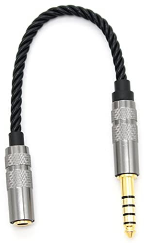 Louttary HiFi 4.4MM Balanced Headphone Adapter Audio Cable Accessory 4.4 XLR 4 Pin Male to Female Angle